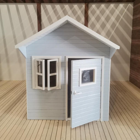 Wooden Playhouse in blue front