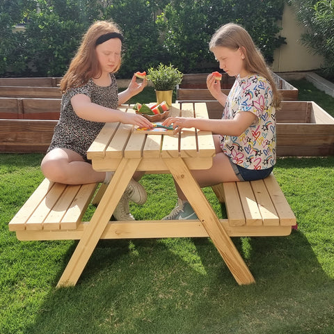 Picnic Table with kids eating